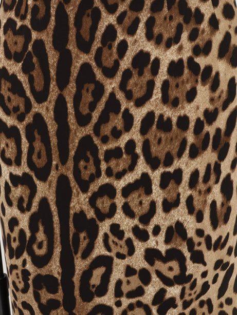 Dolce & Gabbana Stretch viscose longuette skirt with animal print - Leonew