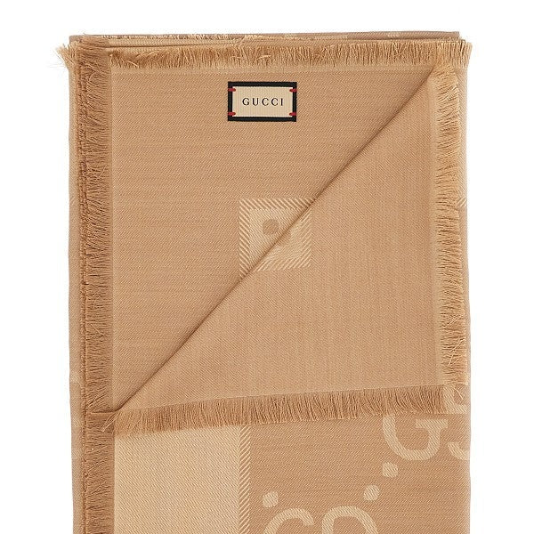 GUCCI GG jacquard wool and silk scarf