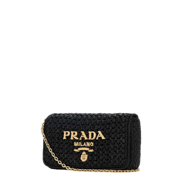 Raffia-Effect Yarn Tote - Black