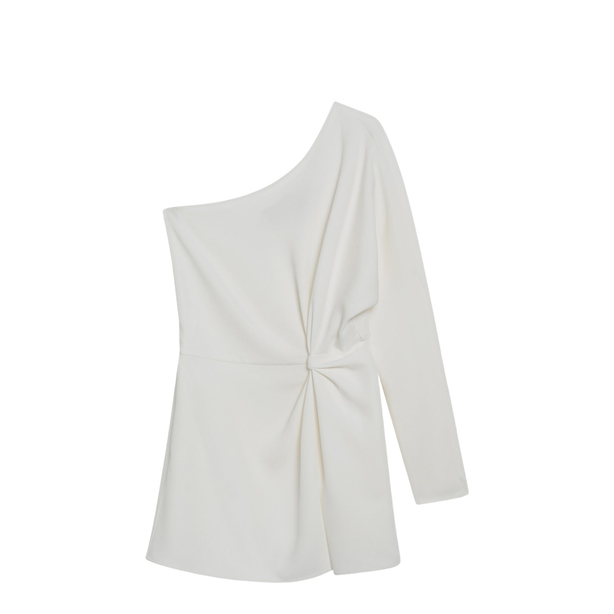 Ivory One-Shoulder Top in Couture Cady