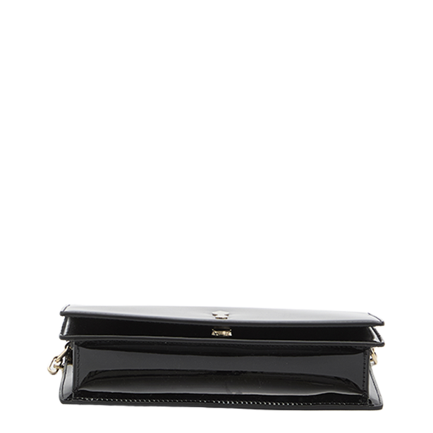 Bettina Patent Calf Leather Clutch - Black