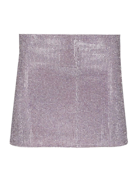 Self-Portrait Metallic Mesh Skirt - Viola