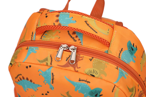 Raindew Kids Dinosaurs Toddler School Backpack  Comfortable sponge handle, ouble YKK zipper,  side pockets, water-repellent fabric