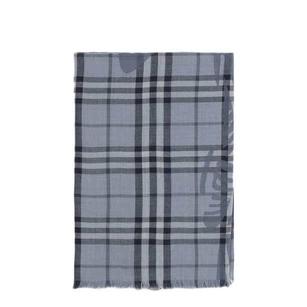Knight Check Wool And Silk Scarf