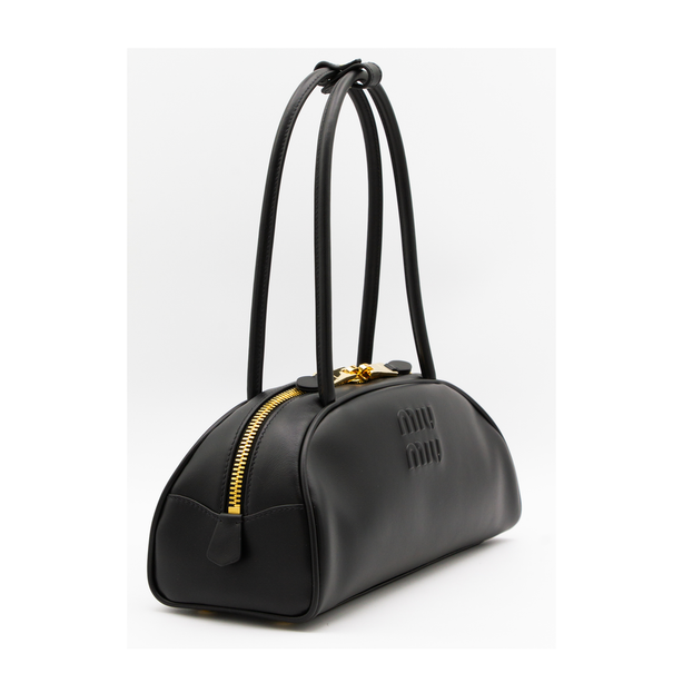 Beau Medium Calfskin Bowling Bag - Black