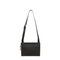 Fold Grain Leather Flat Pouch Shoulder Bags - Black