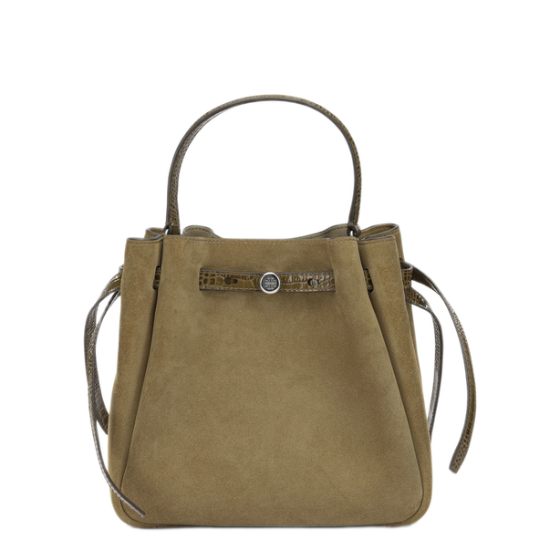 Suede Bucket Bag - Beige