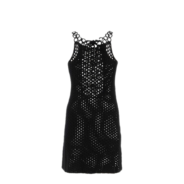 Black Crochet Mini Dress