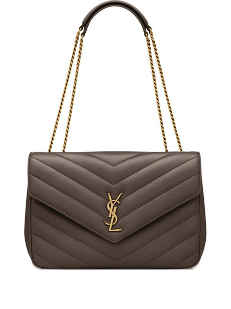 Saint Laurent Loulou Large Matelassé Lambskin Shoulder Bag - Urban Grey