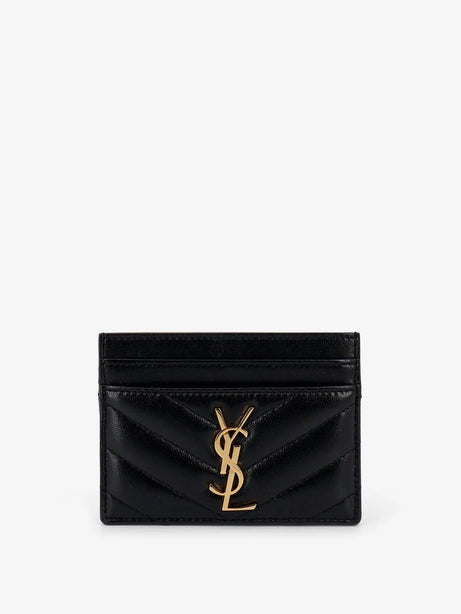 Saint Laurent Cassandre leather card holder - Nero