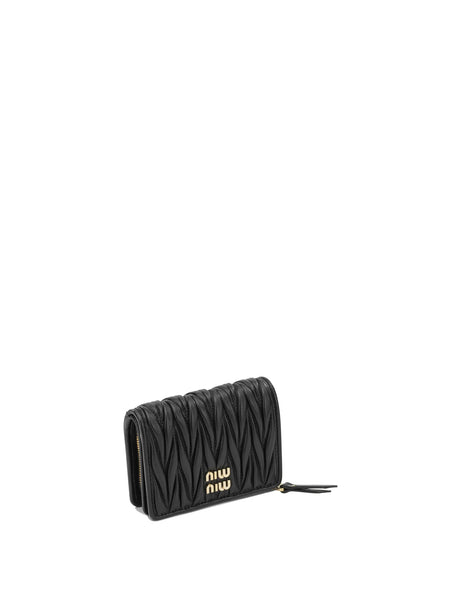 Miu Miu Quilted Nappa Leather Wallet - Black