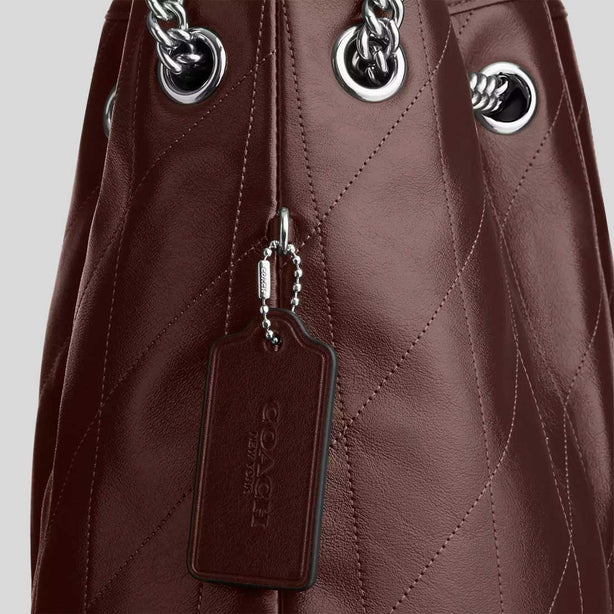 COACH Evelyn Shoulder Bag With Quilting Maple RS-CDR00