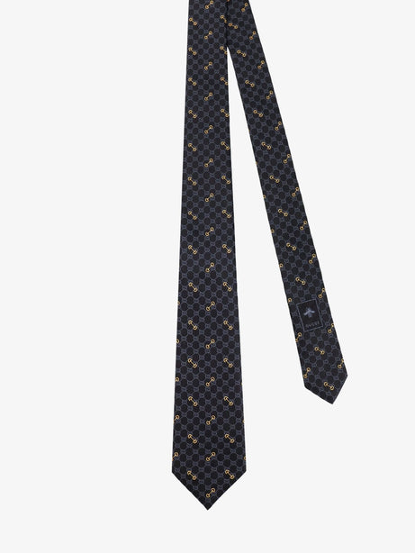 Gucci Silk Morset Tie - Blackmediumgrey