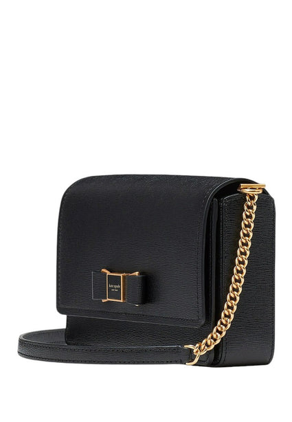 Kate Spade Morgan Bow Embellished Flap Chain - Black