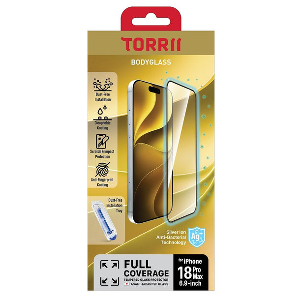 TORRII BODYGLASS for iPhone 16 Anti-bacterial Coating - Full Coverage