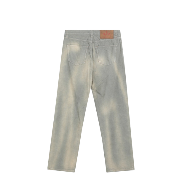Light Blue Corduroy Trousers with Washed Effect