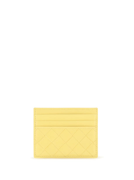 Bottega Veneta Leather Card Holder - Taxi-Gold