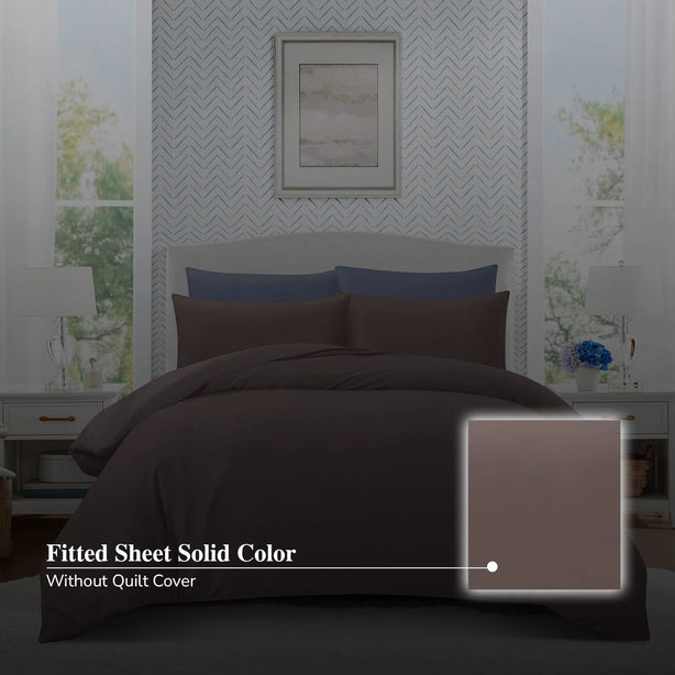 Hillcrest ComfyLux Solid 988TC | Fitted Sheet Set I No Quilt Cover - 6 Colour