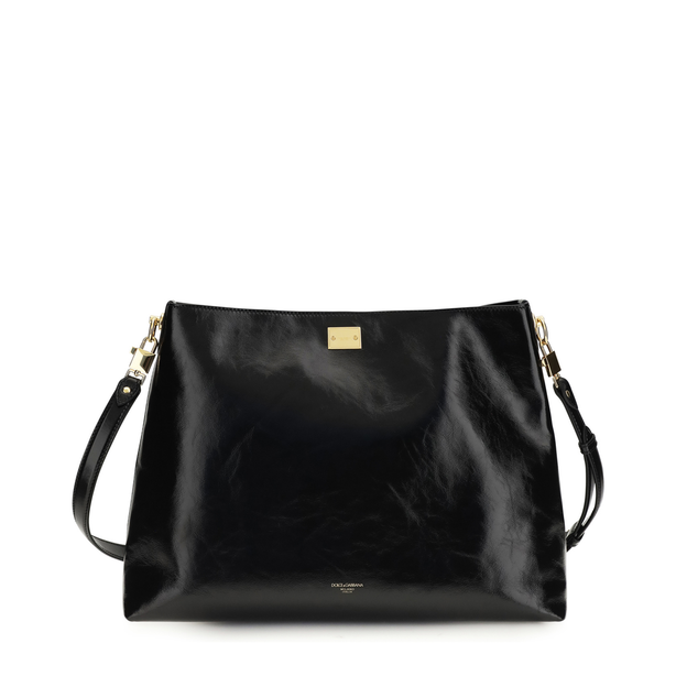 Vittoria Large Calfskin Shoulder Bag - Black