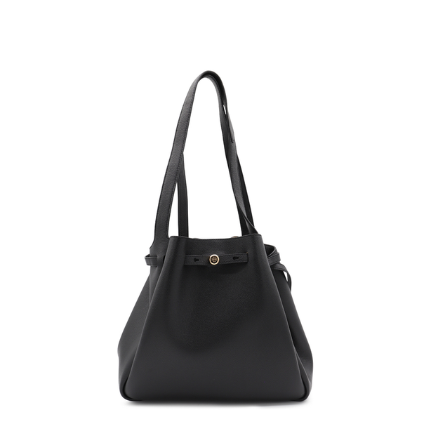 Large Pebbled Leather Tote - Black