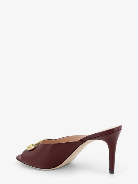 Valentino Garavani VLogo Signature Leather Sandals - Rosewood