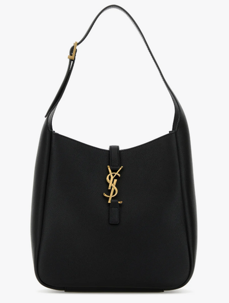 Saint Laurent Le 5 à 7 Small Grained Leather Hobo Bag - Black