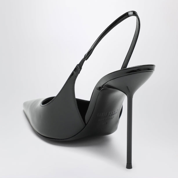 Lidia Slingback Pumps In Black Patent Leather