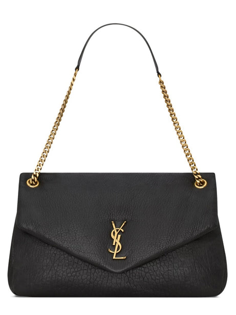 Saint Laurent Cassandre Lambskin Pouch on Chain - Black