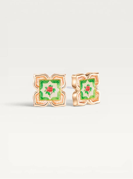 [Rare Bird Collection] Peranakan Floral Stud - Emerald