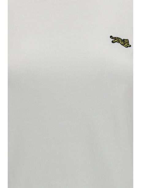 Kenzo Jumping Tiger embroidered cotton T-shirt - Off White