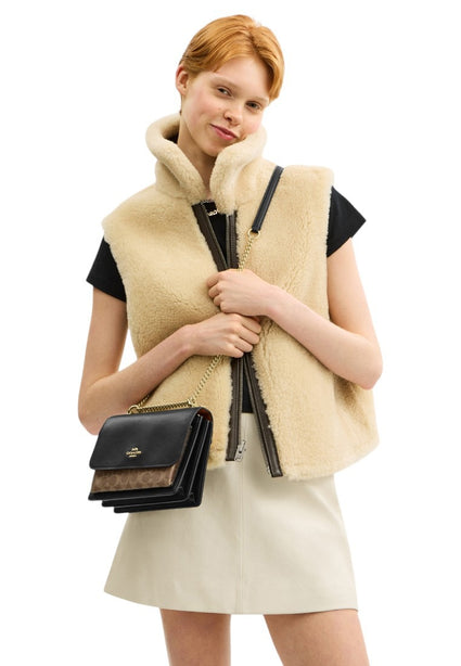 Coach Klare Crossbody Bag In Signature Canvas - Tan/Black Multi