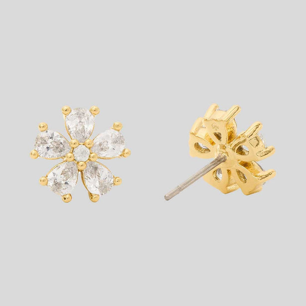 KATE SPADE You're A Gem Flower Studs Clear/Gold RS-KO969