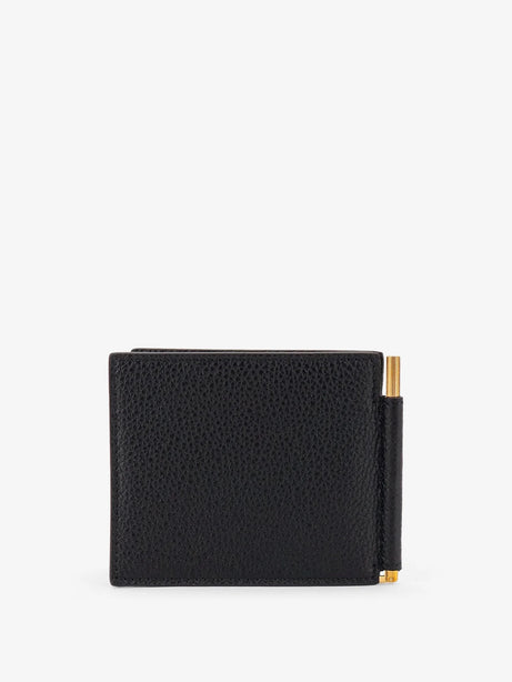 Tom Ford T-Line Money Clip leather wallet - Black