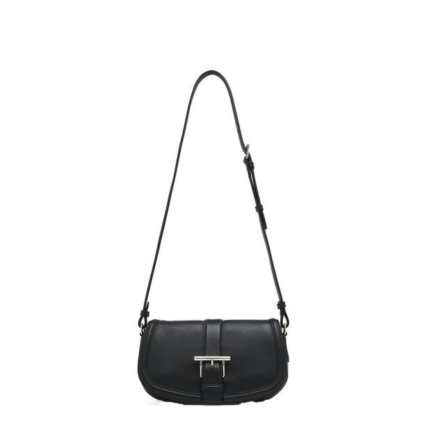 T-Bar Calf Leather Satchel - Black