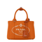 Jardinière Mini Cotton Canvas Handbag - Orange