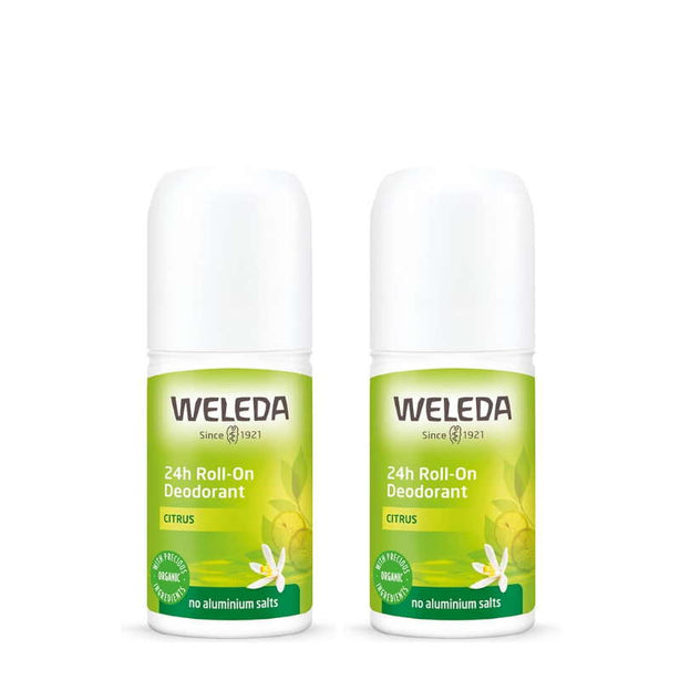 Weleda Citrus 24hr Roll-On Deodorant (without aluminium salts) 50ml (Bundle of 2)