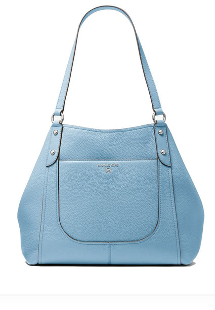 Michael Kors Molly Large Pebbled Leather Tote Bag - Chambray