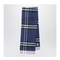 Blue Cashmere Scarf With A Checked Pattern