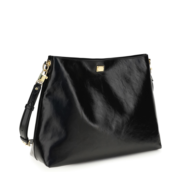 Vittoria Large Calfskin Shoulder Bag - Black