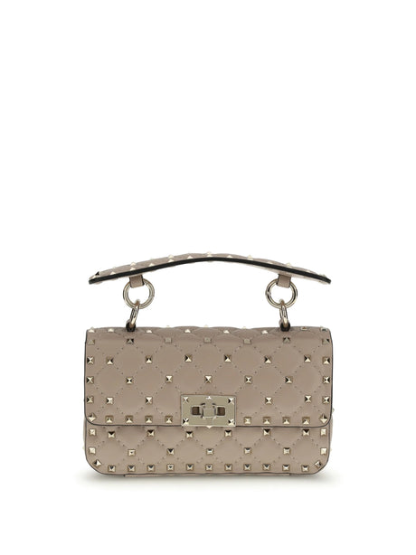 Valentino Garavani Rockstud Spike mini Top Handle Bag in nappa - Poudre