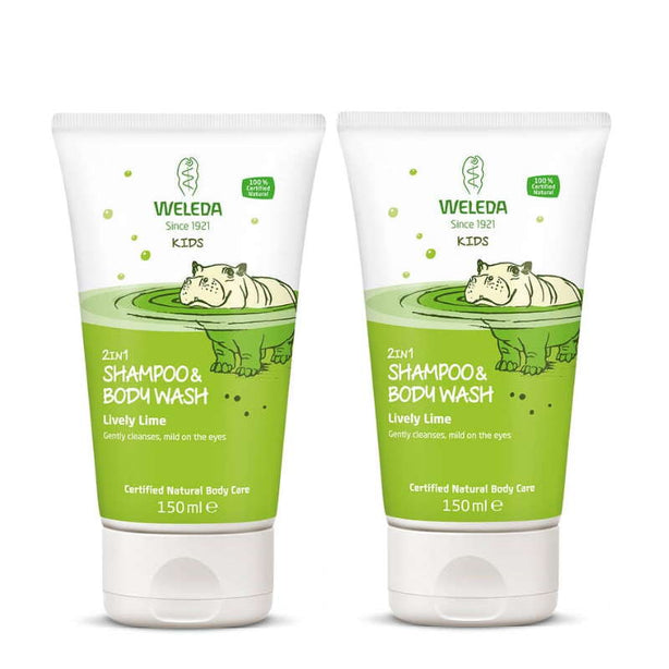 Weleda Kids 2in1 Shampoo & Body Wash Lively Lime 150ml (Bundle of 2)