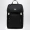 Black Re-Nylon and Saffiano Leather Backpack