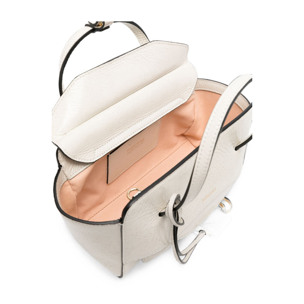 Flap S Vergem Small Calf Leather Tote - White