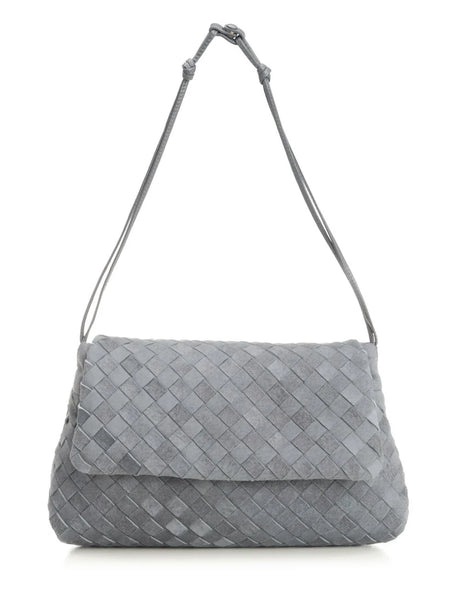 Bottega Veneta Suede Day Bag - Sky Blue