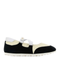 Two Tone Suede And Fabric Ballerinas