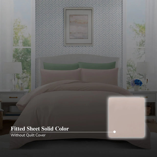 Hillcrest ComfyLux Solid 988TC | Fitted Sheet Set I No Quilt Cover - 6 Colour
