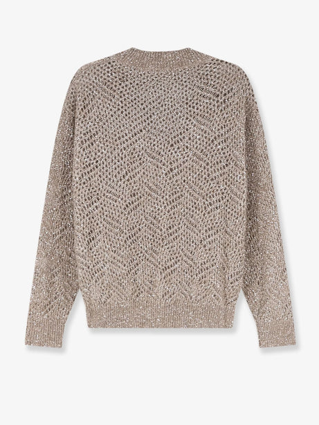 Brunello Cucinelli Mohair blend sweater with Dazzling pattern - Browncaldo