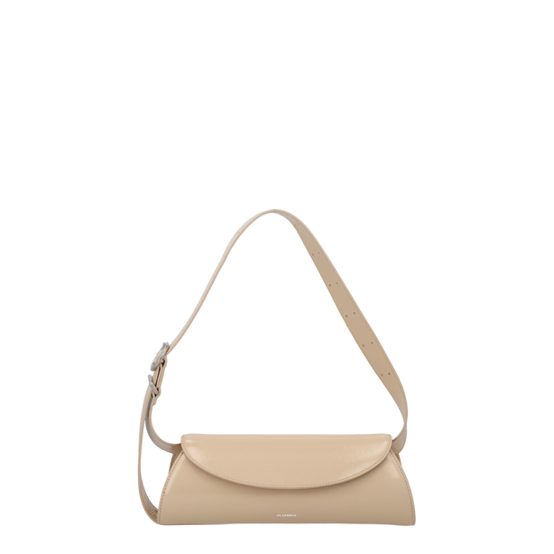 Cannolo Small Leather Shoulder Bag - Bone (Beige)
