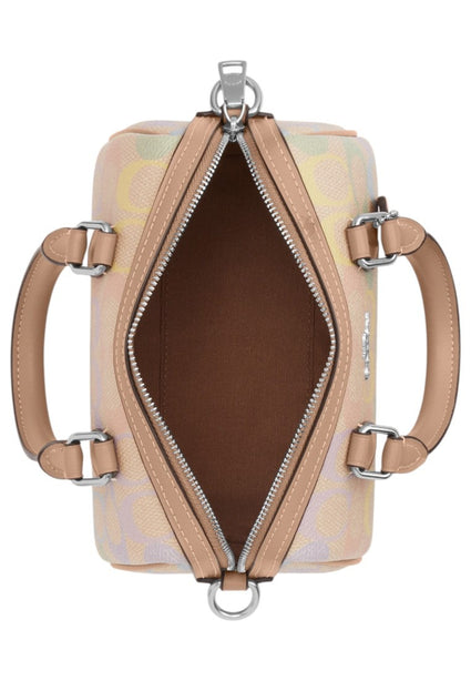 Coach Mini Rowan Crossbody Bag In Rainbow Signature Canvas - Sand/Multi