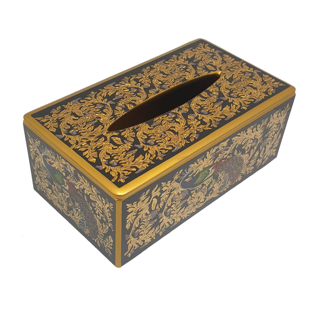 Berrocal Home Collection Peacock Tissue Box